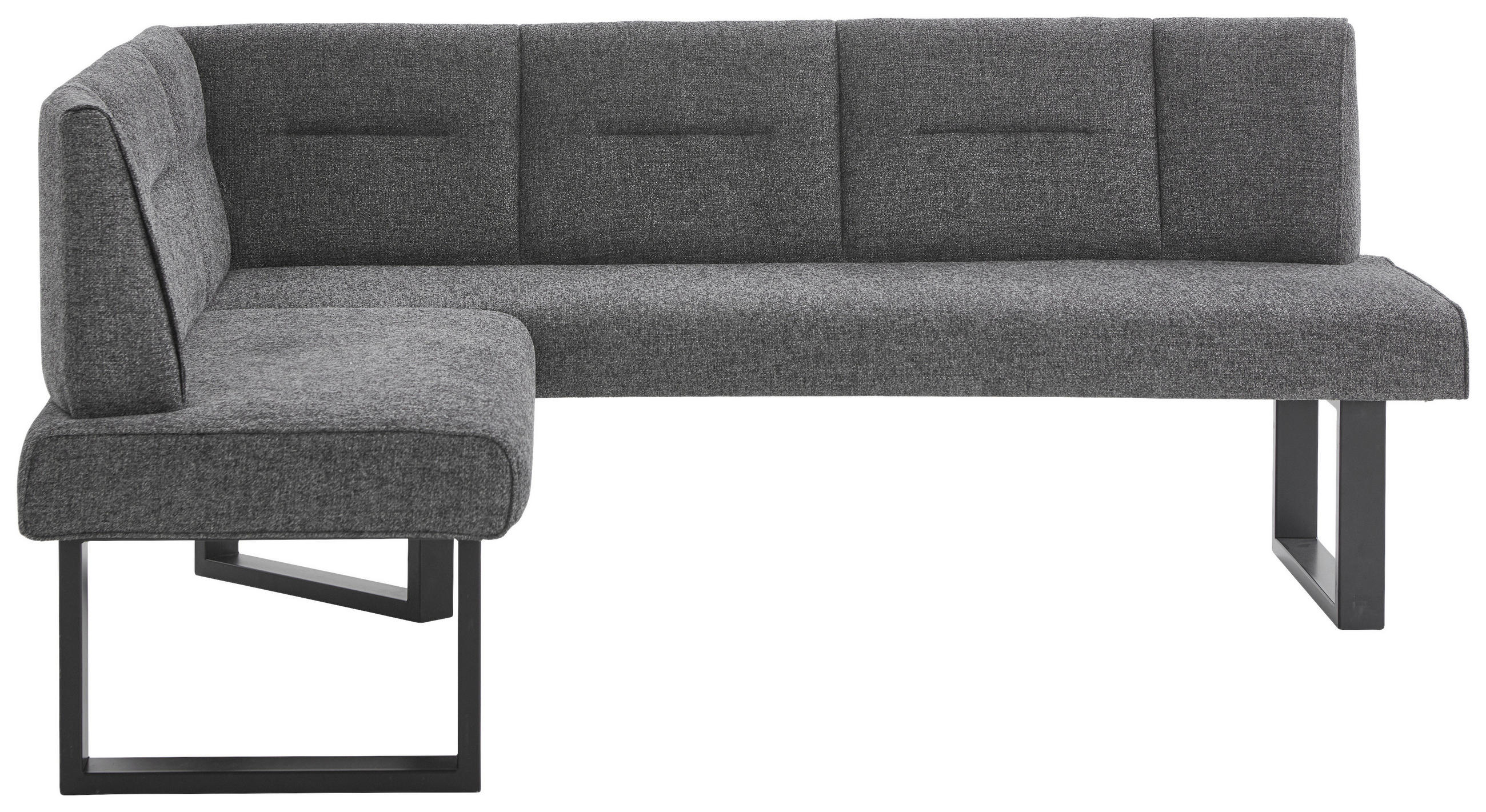ECKBANK 142/182 cm  in Graphitfarben  - Schwarz/Graphitfarben, Design, Textil/Metall (142/182cm) - Valdera