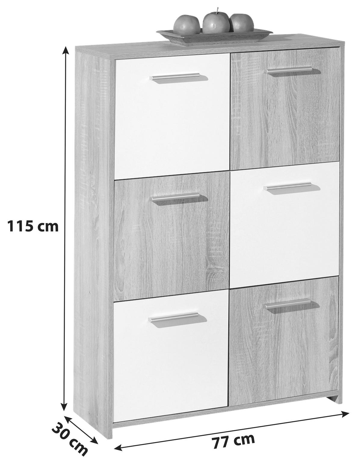 HIGHBOARD  in 77/115/30 cm  - Alufarben/Weiß, Basics, Holzwerkstoff/Kunststoff (77/115/30cm) - MID.YOU