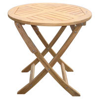 GARTENTISCH 70/70/74 cm Holz, Metall rund  - Edelstahlfarben/Teakfarben, LIFESTYLE, Holz/Metall (70/70/74cm) - Zebra 