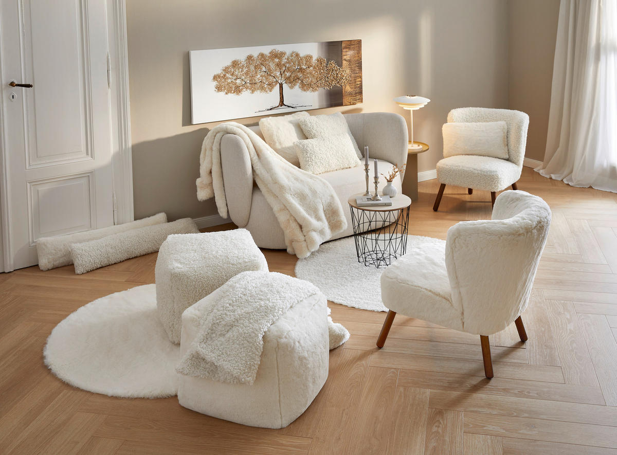 ZUGLUFTSTOPPER - Creme, Basics, Textil (90/20/13cm)