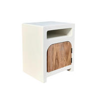 NACHTSCHRANK 50/60/40 cm Akazie massiv  - Naturfarben/Weiß, Basics, Holz/Holzwerkstoff (50/60/40cm) - Livetastic