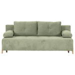 SCHLAFSOFA  in Flachgewebe Hellgrün  - Buchefarben/Hellgrün, KONVENTIONELL, Holz/Textil (204/75/100cm) - Carryhome