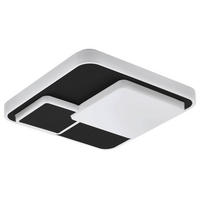 DECKENLEUCHTE 38,5/38,5/7,5 cm   - Schwarz/Weiß, Basics, Kunststoff/Metall (38,5/38,5/7,5cm) - Eglo