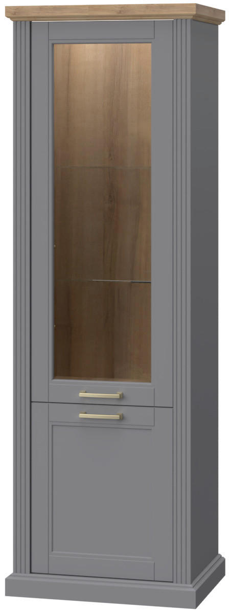 VITRINA, barve grafita - barve grafita, Design, kovina/steklo (66/200/48cm) - Landscape