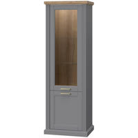 VITRINA, barve grafita - barve grafita, Design, kovina/steklo (66/200/48cm) - Landscape