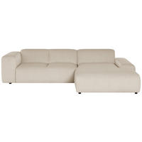 ECKSOFA HANNAH Beige Cord  - Beige/Schwarz, Design, Kunststoff/Textil (304/200cm) - MID.YOU