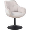 ARMLEHNSTUHL  in Eisen Chenille, Leinenoptik  - Beige/Schwarz, KONVENTIONELL, Textil/Metall (63/87/64cm) - MID.YOU