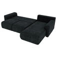 ECKSOFA in Samt Dunkelgrau  - Chromfarben/Dunkelgrau, KONVENTIONELL, Kunststoff/Textil (293/195cm) - Carryhome