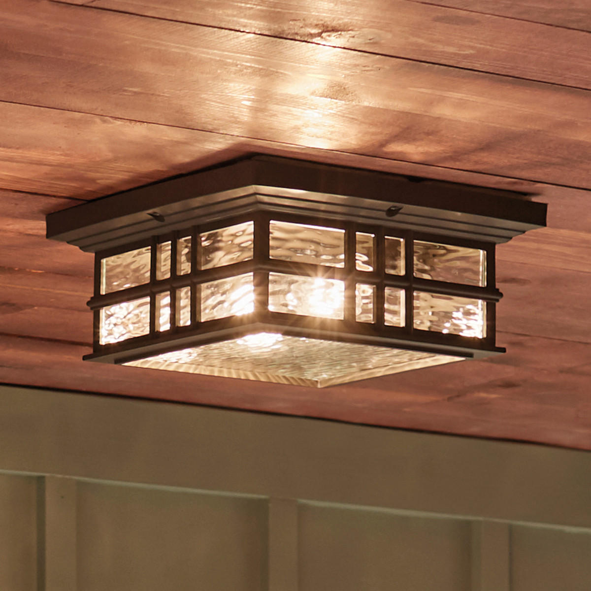AUSSENDECKENLEUCHTE - Bronzefarben, Konventionell, Glas (30.5/13.2cm) - Elstead Lighting