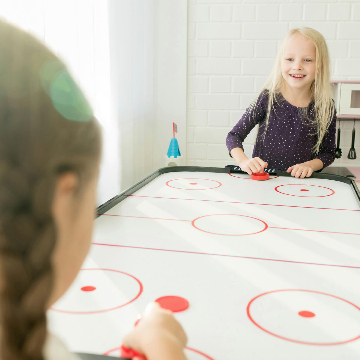 hockey sur glace de table - Schwarz, Konventionell, Holz (73/79/152cm)