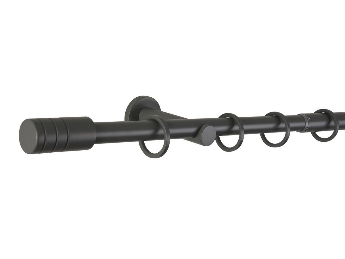 VORHANGSTANGENSET 120 cm  - Dunkelgrau, Basics, Metall (120cm)
