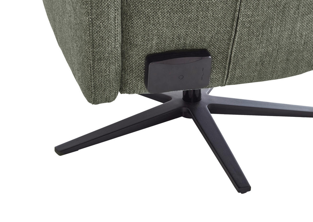 RELAXSESSEL Textil Olivgrün  - Schwarz/Olivgrün, Konventionell, Textil/Metall (73/91-169/117cm) - Pure Home Comfort