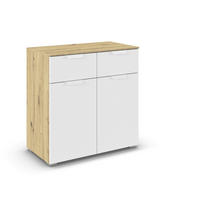 KOMMODE  in 80/81/42 cm  - Weiß/Eiche Artisan, Design, Holzwerkstoff/Metall (80/81/42cm) - Carryhome