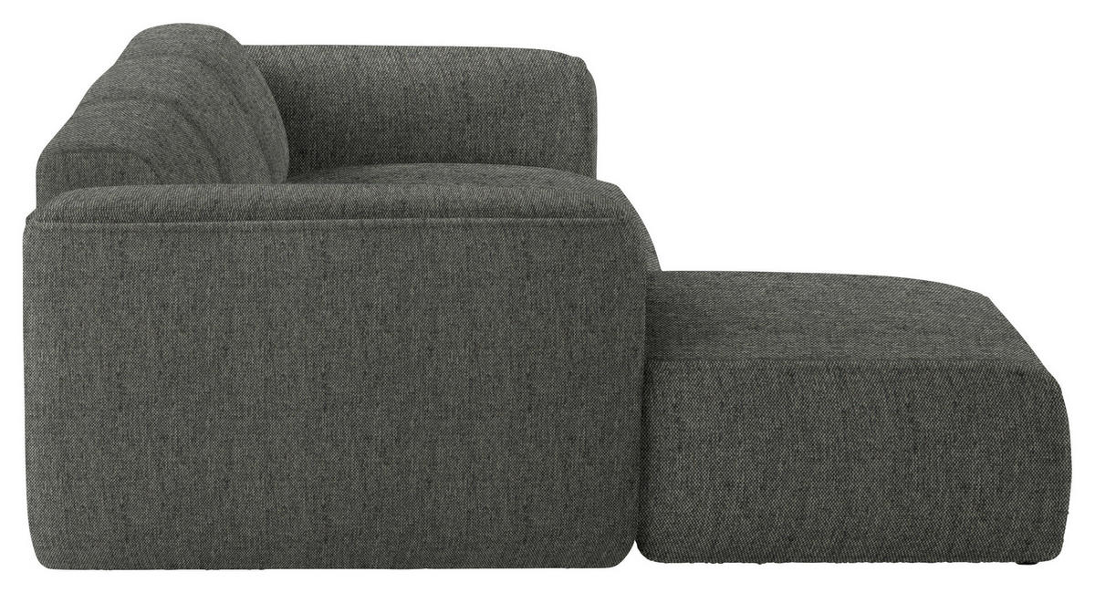 ECKSOFA Dunkelgrün Webstoff Rücken echt  - Dunkelgrün/Schwarz, Design, Kunststoff/Textil (171/290cm) - home24