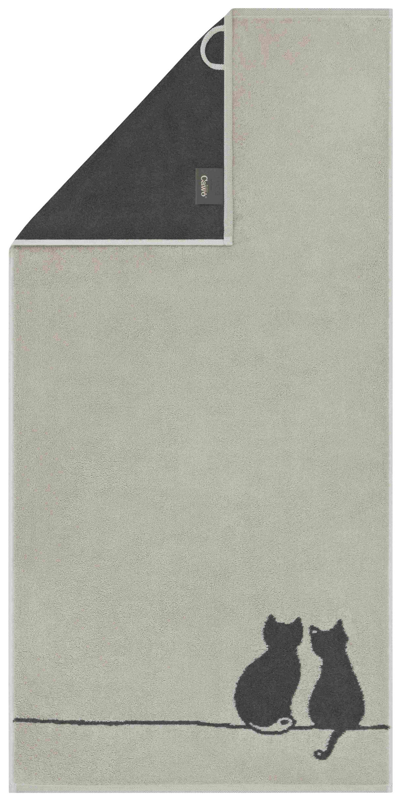 HANDTUCH Cute Cats Platinfarben  - Platinfarben, Basics, Textil (50/100cm) - Cawoe