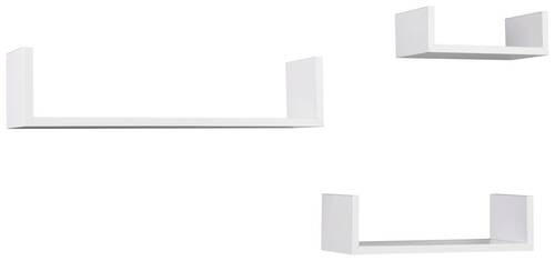 WANDREGALSET 3-teilig Weiß  - Weiß, MODERN, Holzwerkstoff (42,5/10/9,8cm)