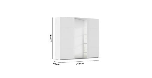 SCHWEBETÜRENSCHRANK 242/223/68 cm 3-türig Weiß  - Weiß, Design, Glas/Holzwerkstoff (242/223/68cm) - Novel