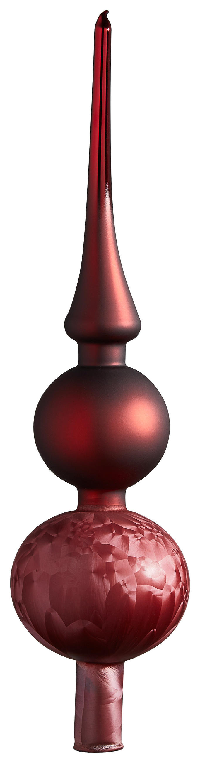 CHRISTBAUMSPITZE  - Dunkelrot, Basics, Glas (31cm) - X-Mas
