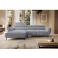 ECKSOFA  in Cord Dunkelgrau  174/277 cm  - Dunkelgrau/Schwarz, KONVENTIONELL, Textil/Metall (174/277cm) - Carryhome