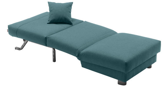 SCHLAFSESSEL Chenille Petrol - Petrol/Schwarz, Design, Textil/Metall (85/85/100cm) - Carryhome