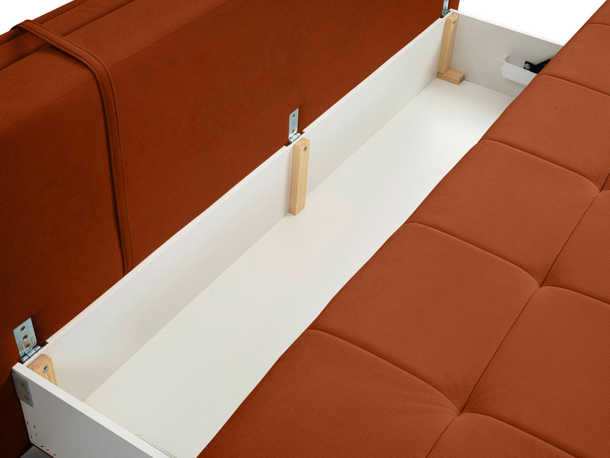 SCHLAFSOFA in Webstoff Rostfarben  - Rostfarben/Schwarz, Modern, Kunststoff/Textil (202/73-92/105cm) - MID.YOU