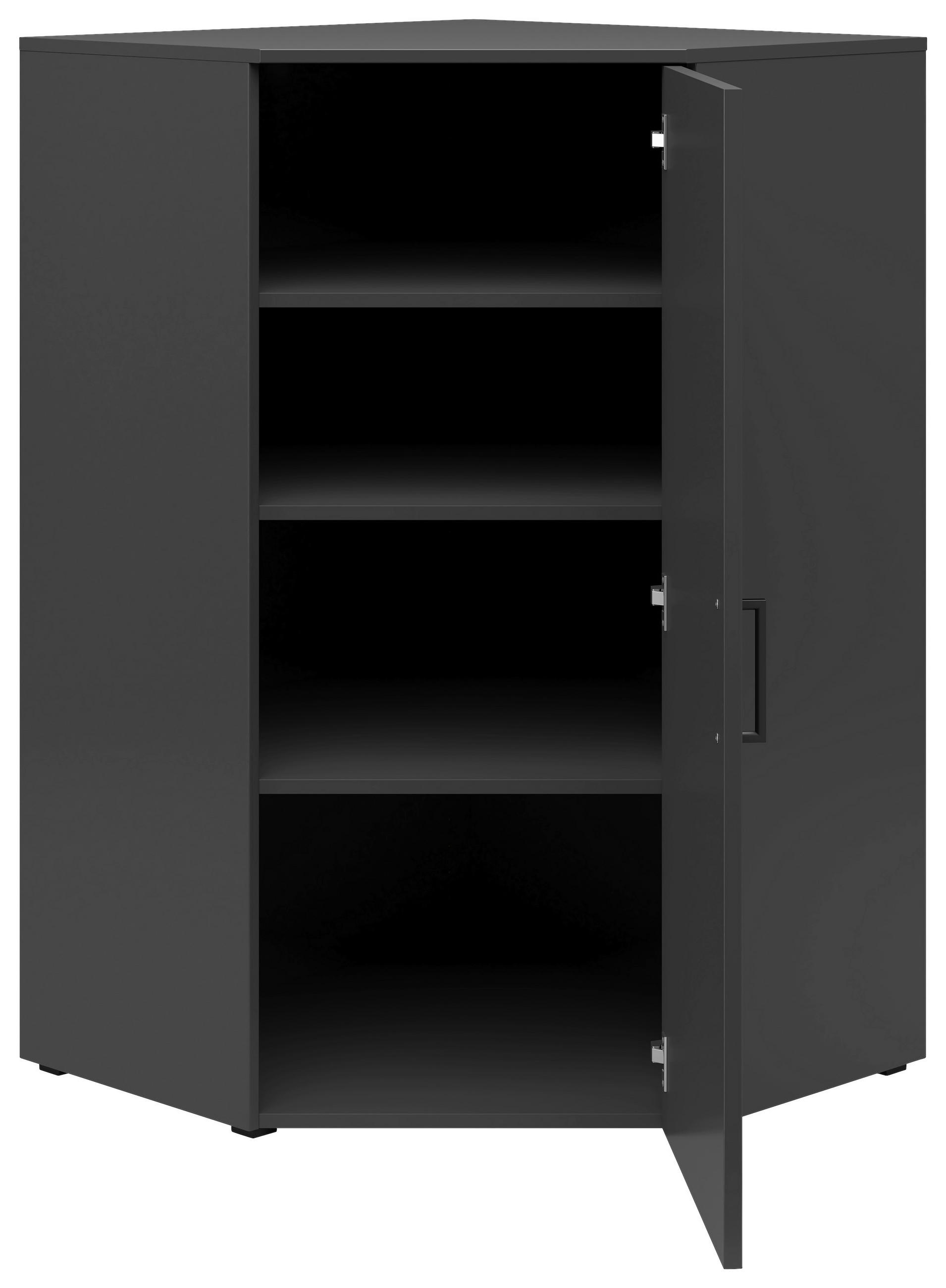 ECKKOMMODE 101/115/79 cm  in Graphitfarben  - Anthrazit/Schwarz, Modern, Holzwerkstoff/Kunststoff (101/115/79cm) - Carryhome