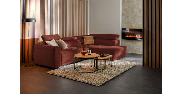 ECKSOFA  in Chenille Rostfarben  284/205 cm  - Rostfarben/Schwarz, Design, Kunststoff/Textil (284/205cm) - Xora