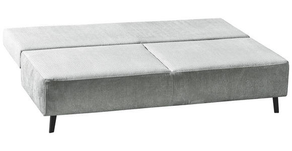 SCHLAFSOFA Cord Hellgrau - Hellgrau/Schwarz, MODERN, Textil/Metall (193/85/88cm) - Novel
