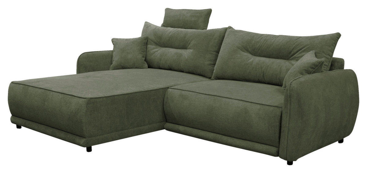 ECKSOFA in Struktur Grün  195/264 cm  - Beige/Schwarz, Design, Kunststoff/Textil (195/264cm) - MID.YOU