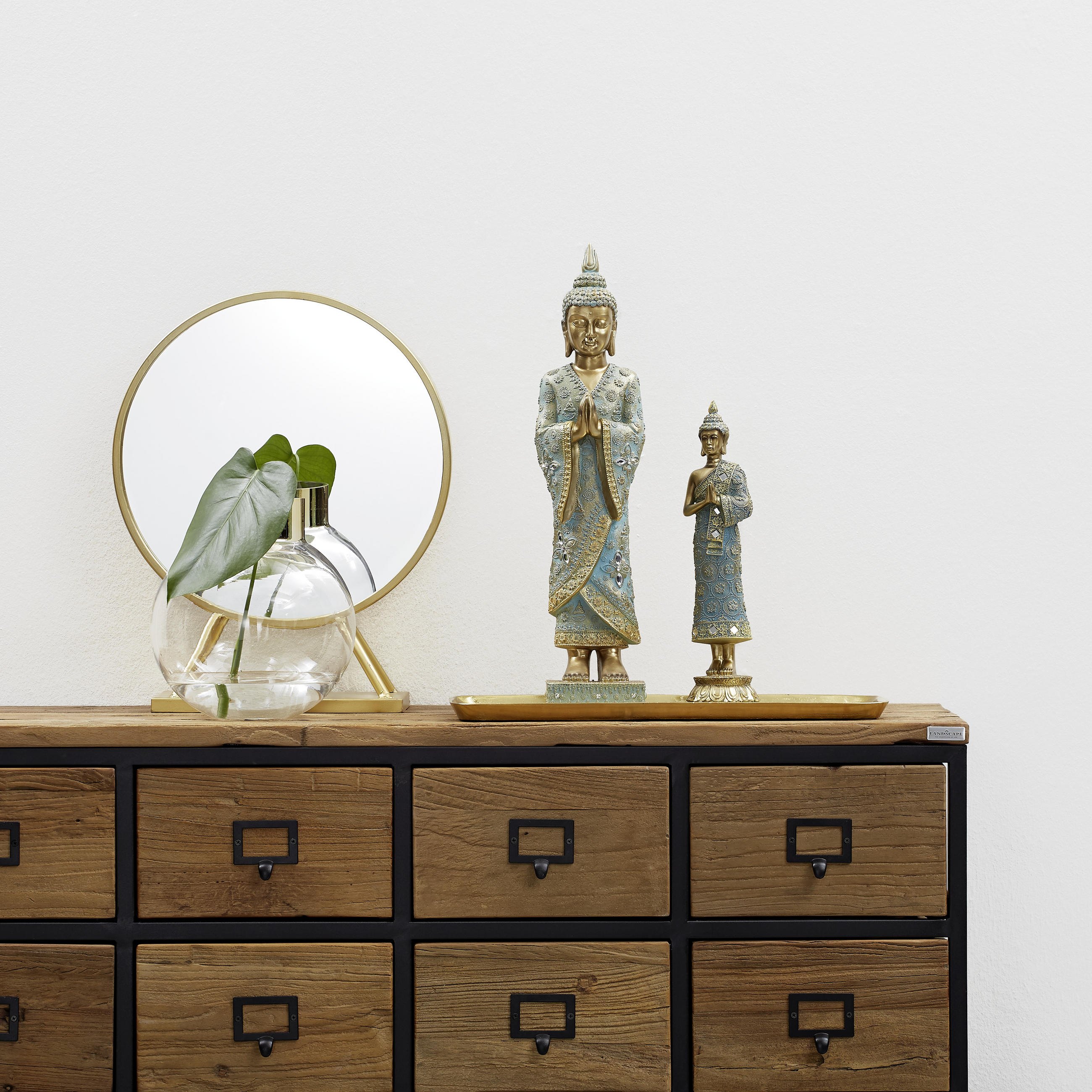 BUDDHA 36/9/9 cm  - Goldfarben, LIFESTYLE, Kunststoff (36/9/9cm)