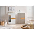 HIGHBOARD Taupe, Eichefarben  101/150/42 cm  - Taupe/Eichefarben, Design, Glas/Holz (101/150/42cm) - Novel
