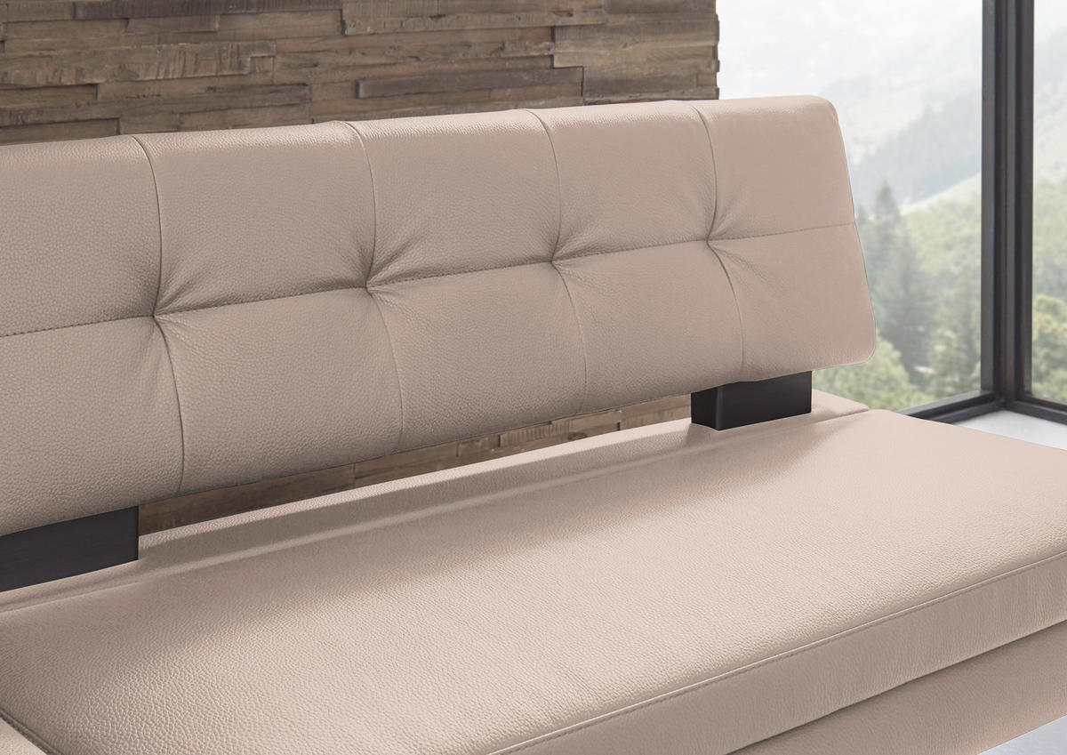 ECKBANK 158/200 cm Mikrofaser Creme   - Creme/Schwarz, Design, Textil/Metall (158/200cm) - Dieter Knoll