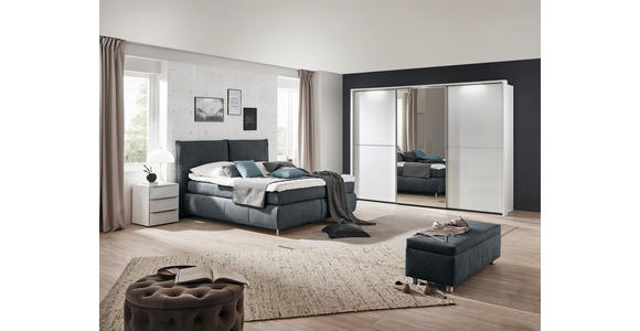 BOXSPRINGBETT 180/200 cm  in Dunkelgrau  - Edelstahlfarben/Dunkelgrau, KONVENTIONELL, Textil (180/200cm) - Dieter Knoll