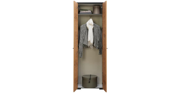 GARDEROBE 7-teilig  in 240/200/34 cm  - Eichefarben/Anthrazit, Design, Holzwerkstoff (240/200/34cm) - Moderano