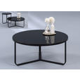 COUCHTISCH 80/80/35 cm rund Schwarz  - Schwarz, Design, Glas/Metall (80/80/35cm) - Xora