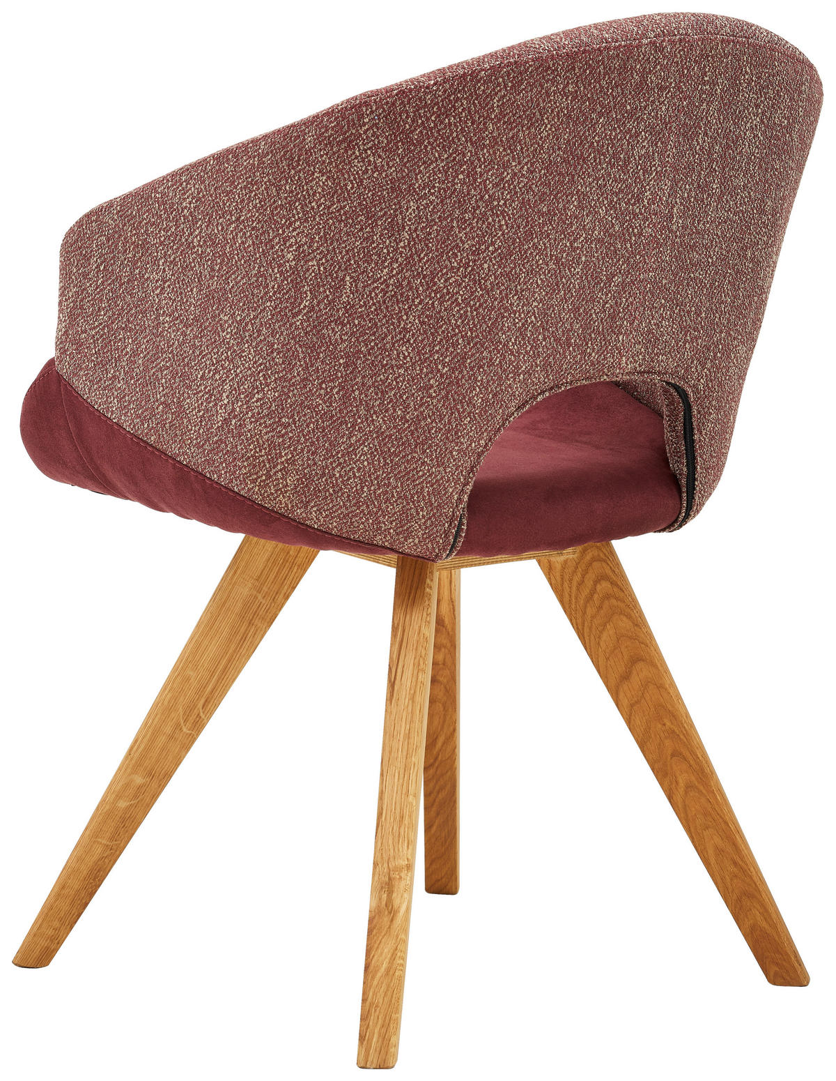 ARMLEHNSTUHL  in Webstoff, Flachgewebe  - Eichefarben/Bordeaux, Design, Holz/Textil (58/83/59cm) - Linea Natura