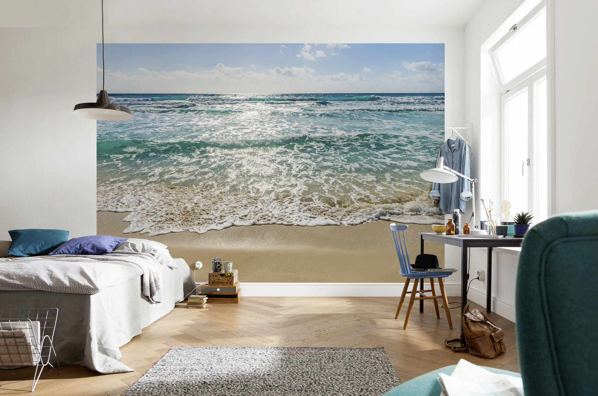 FOTOTAPETE Seaside  - Türkis/Naturfarben, Natur, Papier (368/254cm) - Komar