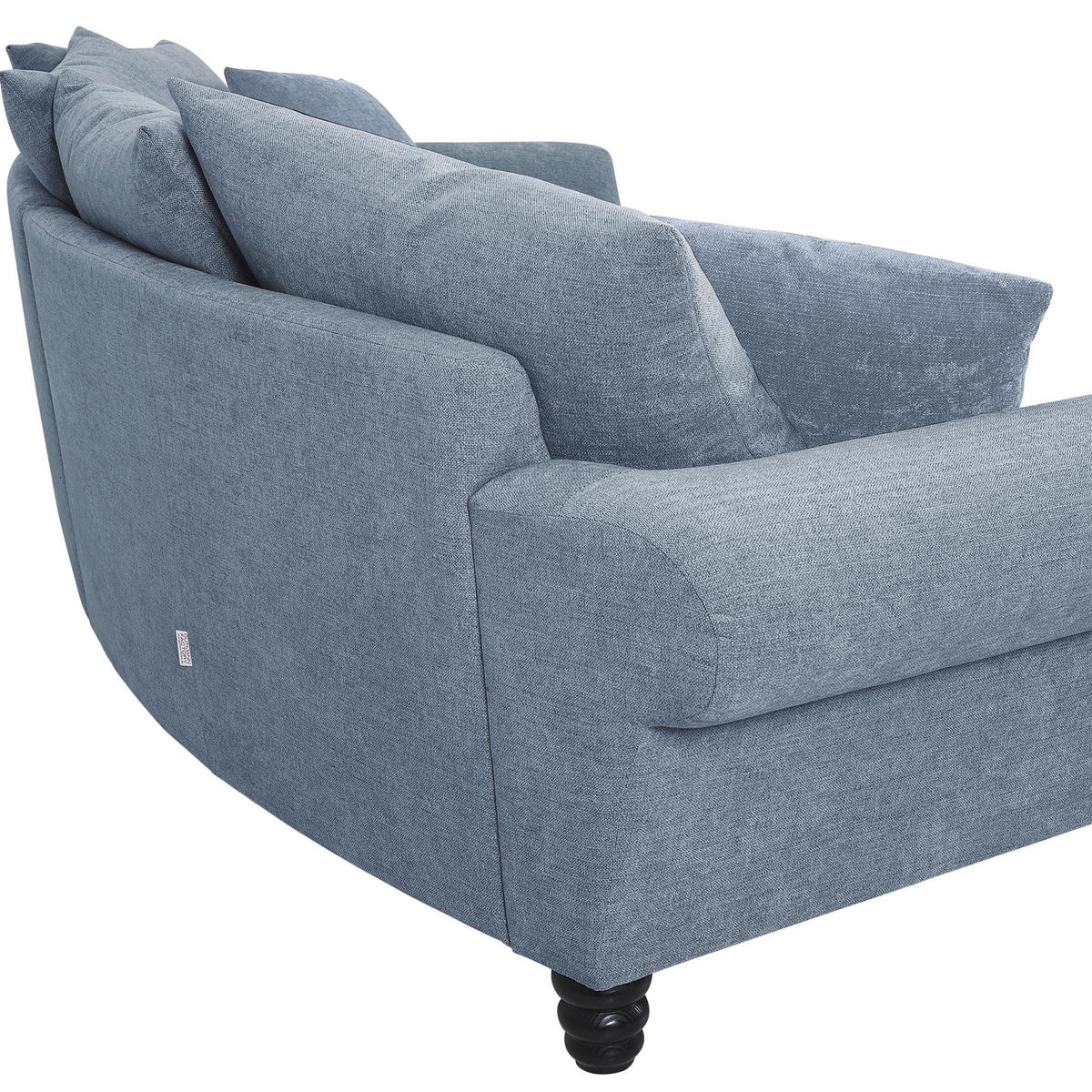 BIGSOFA in Flachgewebe Blau  - Blau/Schwarz, Konventionell, Holz/Textil (290/78/115cm) - Carryhome