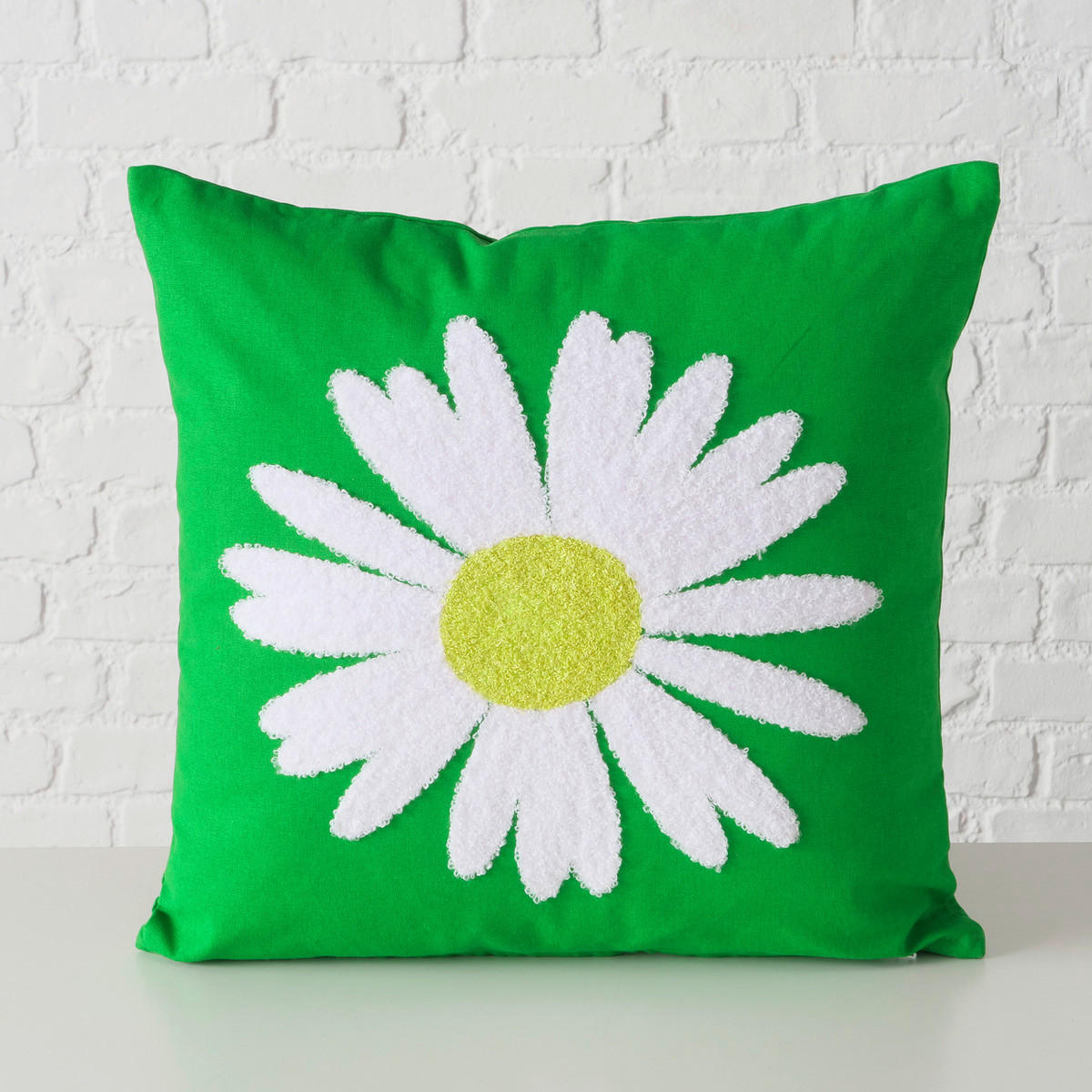 SOFAKISSEN  45/45 cm   - Weiß/Grün, KONVENTIONELL, Textil (45/45cm)