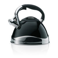 WASSERKESSEL - Schwarz Hochglanz, KONVENTIONELL, Metall (22/21.5cm) - Kela