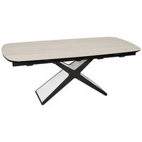 ESSTISCH 200-280/98/76 cm  Metall, Glas, Keramik ausziehbar rechteckig Schwarz, Taupe  - Taupe/Schwarz, Design, Glas/Keramik (200-280/98/76cm) - Belluti