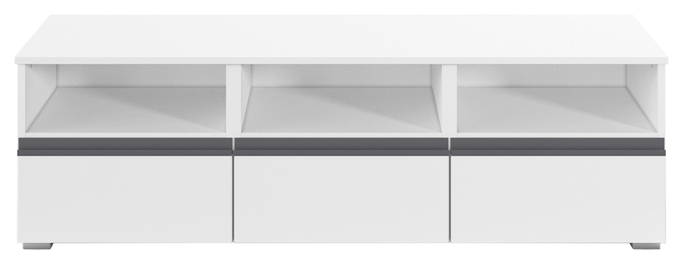 TV-ELEMENT - Silberfarben/Weiß, Trend, Holzwerkstoff/Kunststoff (140/43/42cm) - Xora