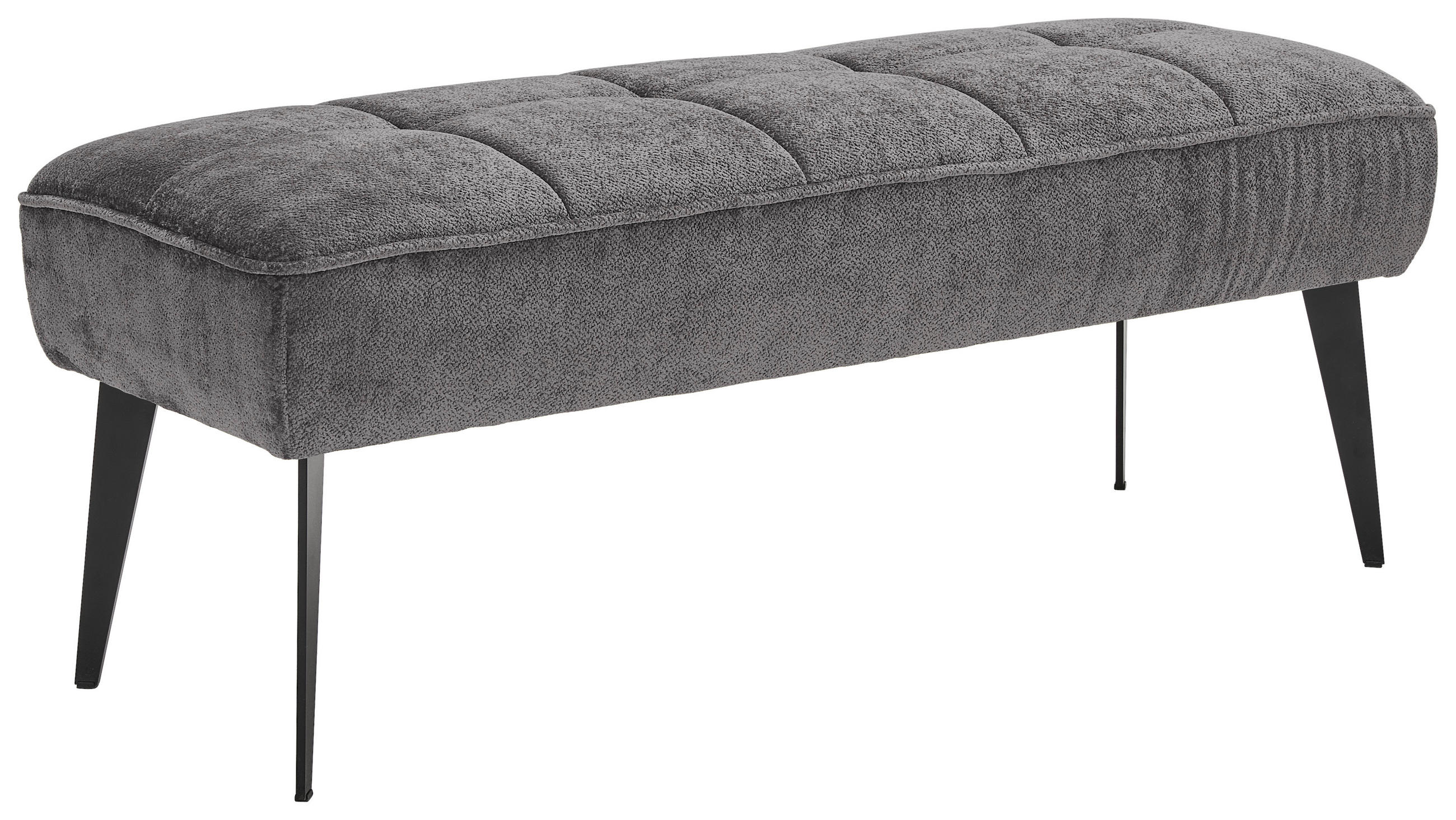 SITZBANK 133/54/47 cm Webstoff Braun Metall  - Schwarz/Braun, MODERN, Textil/Metall (133/54/47cm) - Welnova
