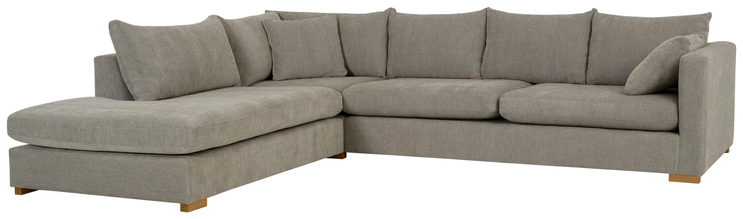 SOFFA i beige  - beige/brun, Klassisk, metall/trä (318/80/272cm) - Hom`in