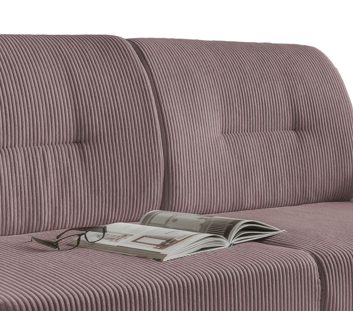 SCHLAFSOFA in Textil Rosa  - Weiss/Rosa, Modern, Holz/Textil (154/88/90cm) - Livetastic