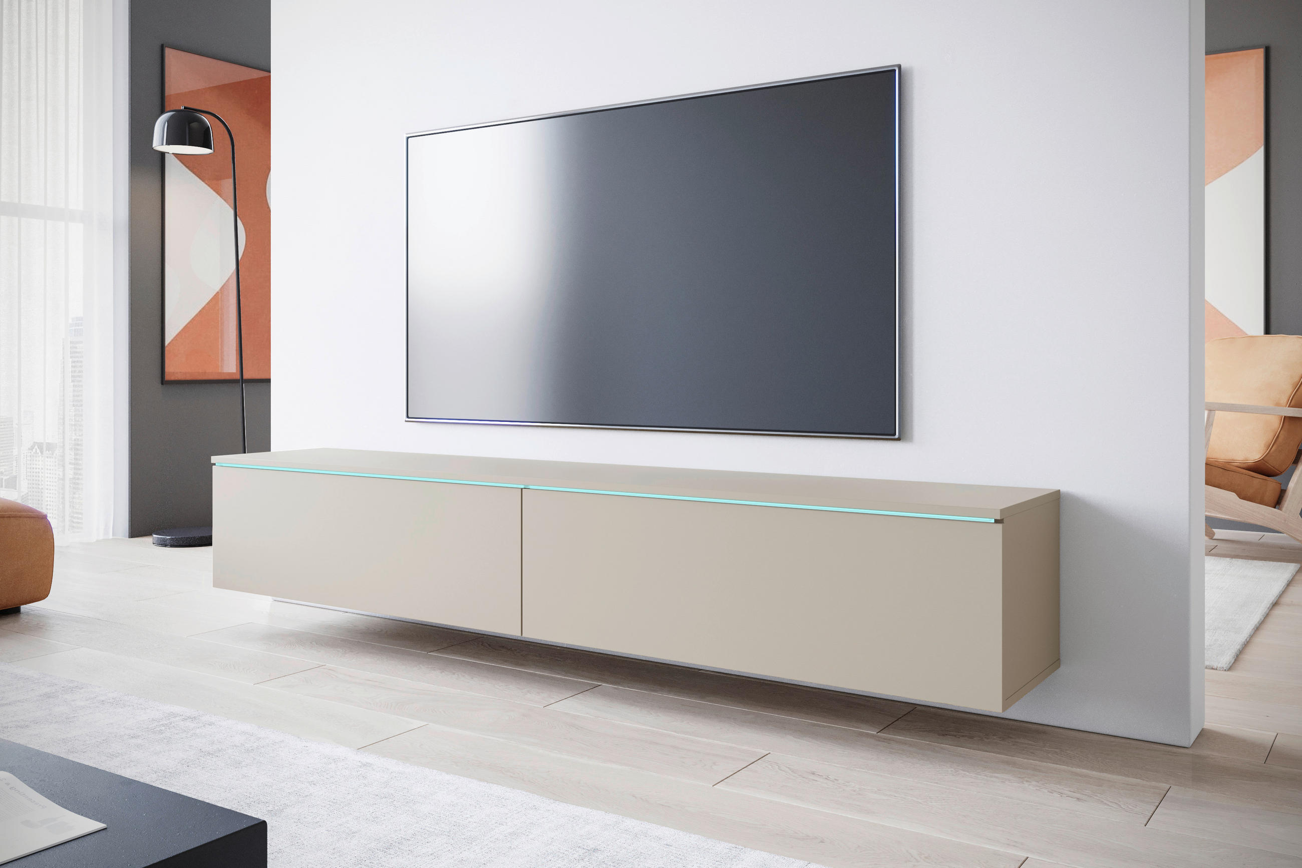 LOWBOARD  in  - Kaschmir/Beige, Trend, Holzwerkstoff/Kunststoff (180/30/33cm) - MID.YOU