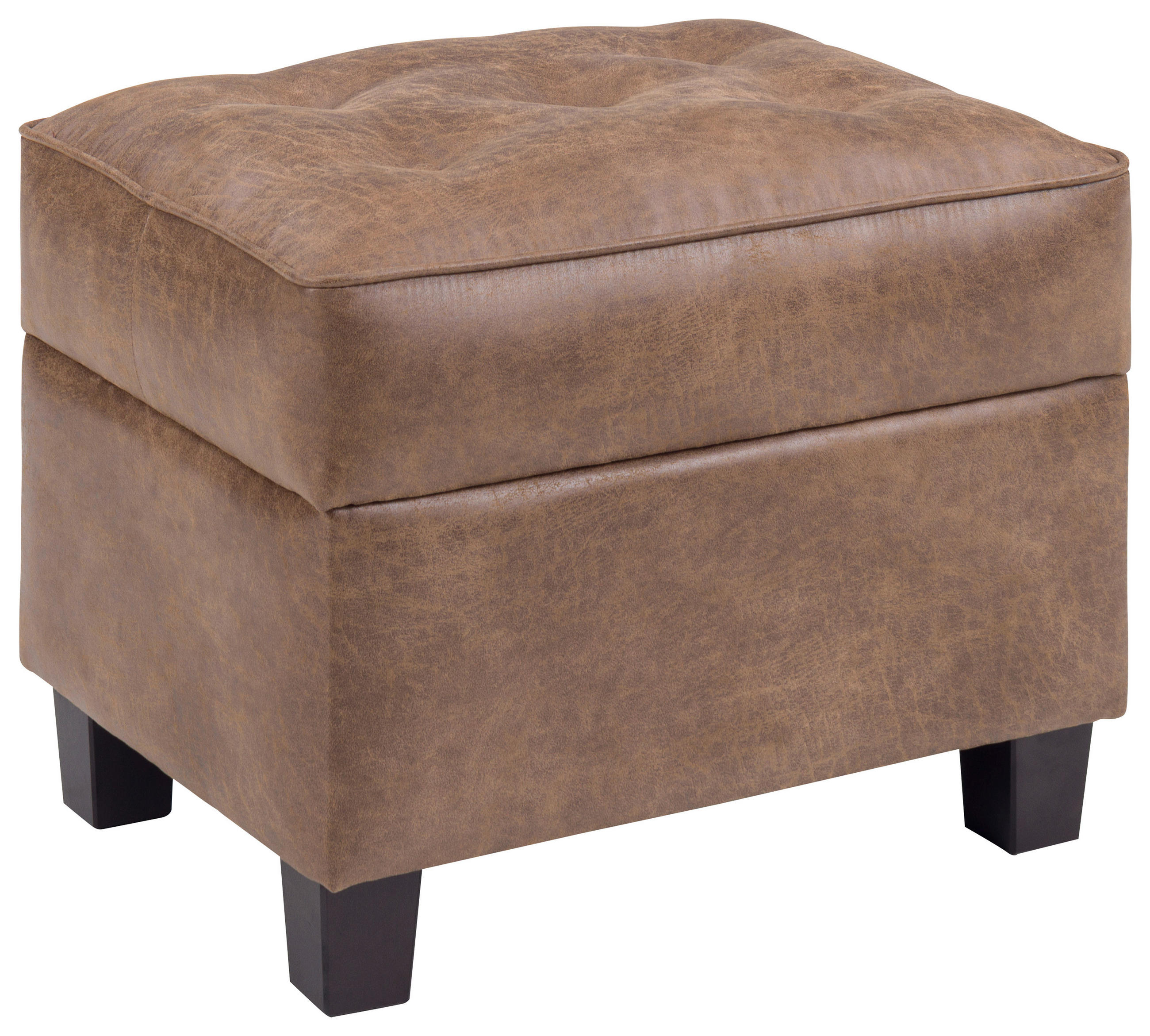 HOCKER beschichtet Braun  - Schwarz/Braun, Design, Holz/Textil (60/41/40cm)