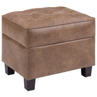 HOCKER beschichtet Braun  - Schwarz/Braun, Design, Holz/Textil (60/41/40cm)