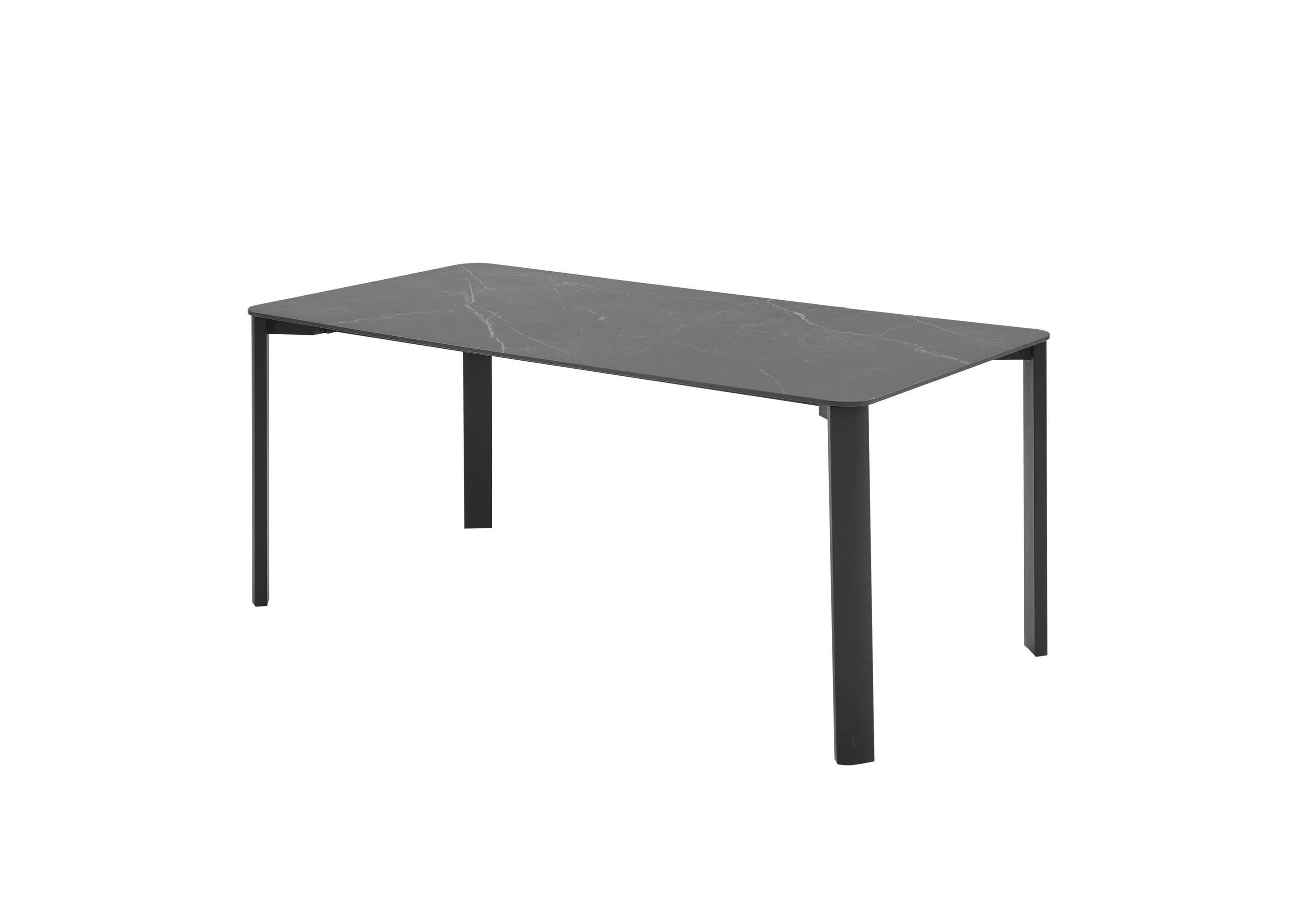 ESSTISCH in Keramik  - Schwarz, MODERN, Keramik/Metall (180/76/90cm) - MID.YOU