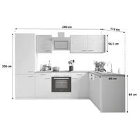 HÖRNKÖK 280/172 cm  i grå, vit  - stålfärgad/vit, Basics, metall/trämaterial (280/172cm) - Respekta
